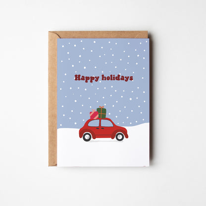 Carte de Noël - Petite voiture